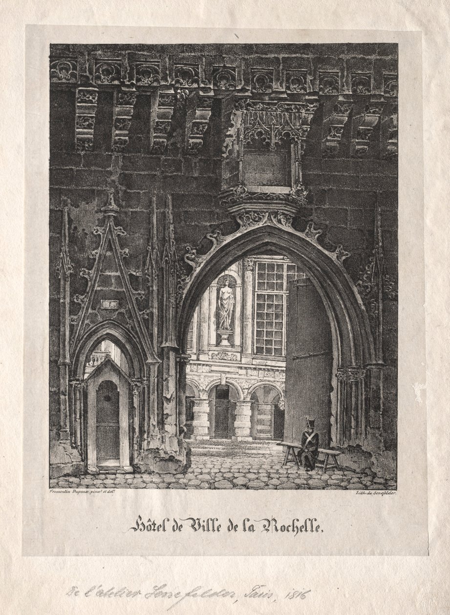 La Rochelle városháza, Franciaország. alkotó: Alois Senefelder