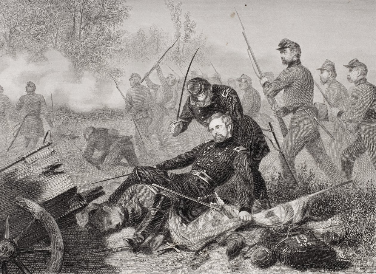 Isaac Stevens tábornok (1818-62.) halála a Chantilly elleni támadás során, Virginia államban 1862 alkotó: Alonzo Chappel