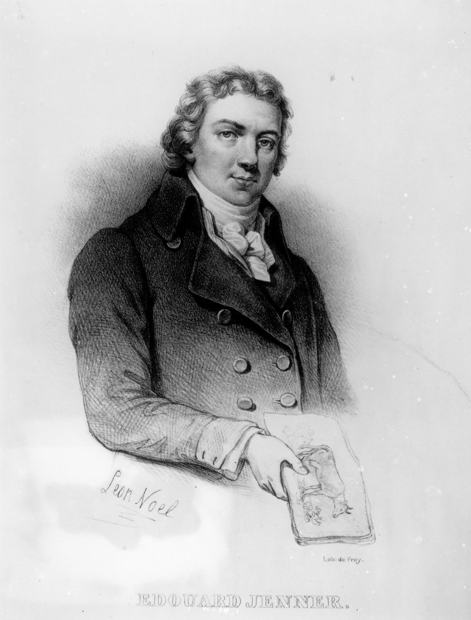 Edward Jenner (1749-1823) portréja, de Frey litográfiája alkotó: Alphonse Leon Noel