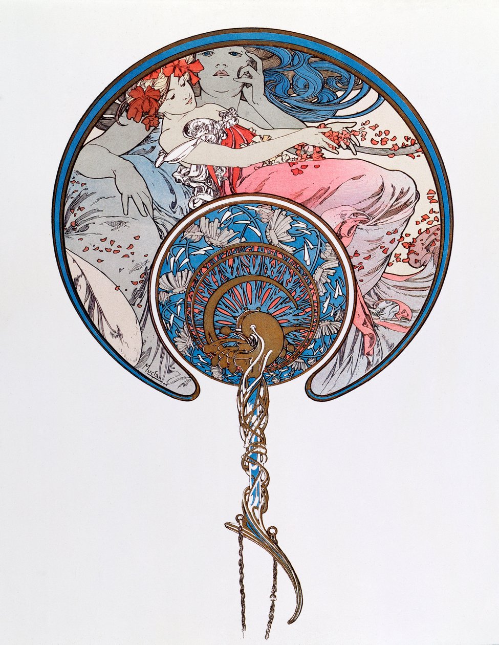 Alphonse Mucha (1860-1939) A Passing Wind Wars ifjúsági litográfiája 1899 - Dim 45,5x62 cm Magángyűjtemény alkotó: Alphonse Mucha