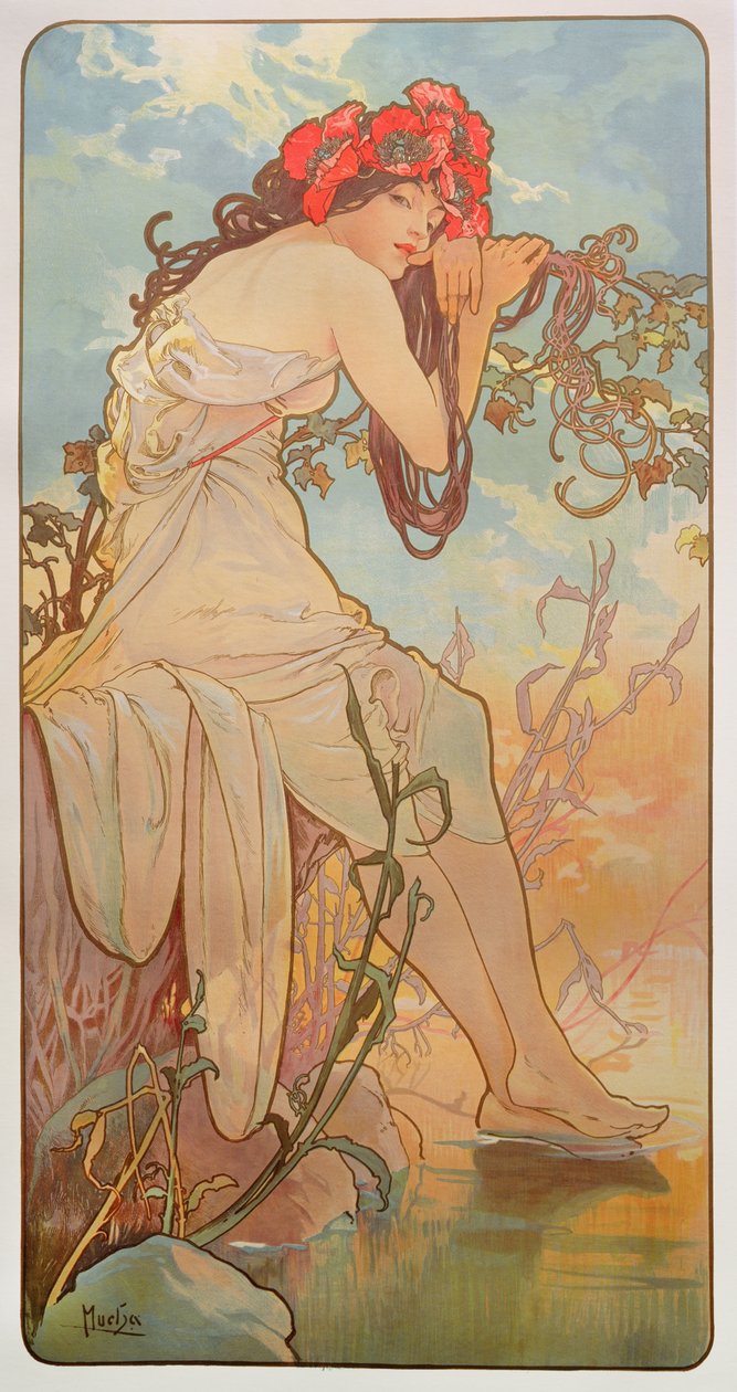 Az évszakok: 1896 nyár alkotó: Alphonse Mucha