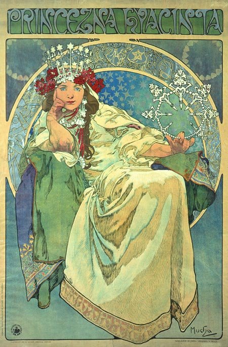 Prinzessin Hyazinthen Angol: Jácint hercegnő, Alphonse Mucha színes litográfiája, 1911n alkotó: Alphonse Mucha