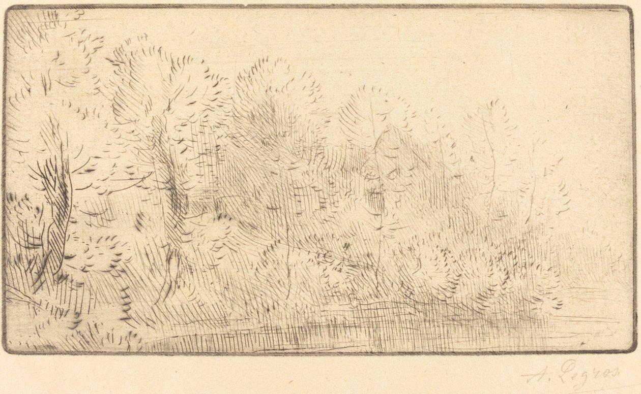 A Sur la riviere folyó mentén. alkotó: Alphonse Legros