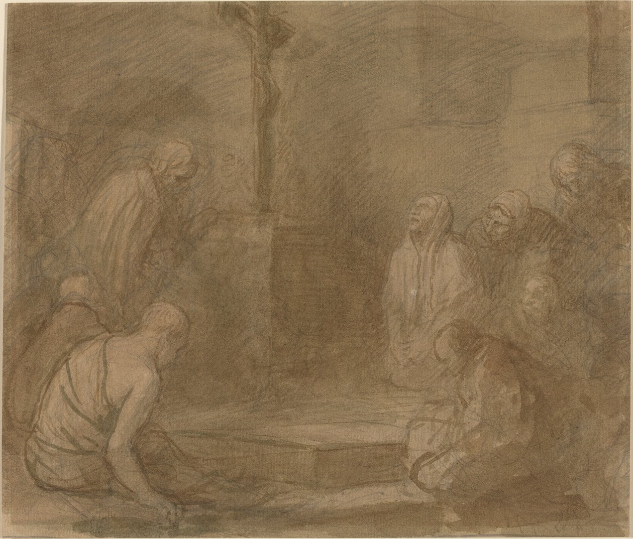 A kereszt tövében. alkotó: Alphonse Legros