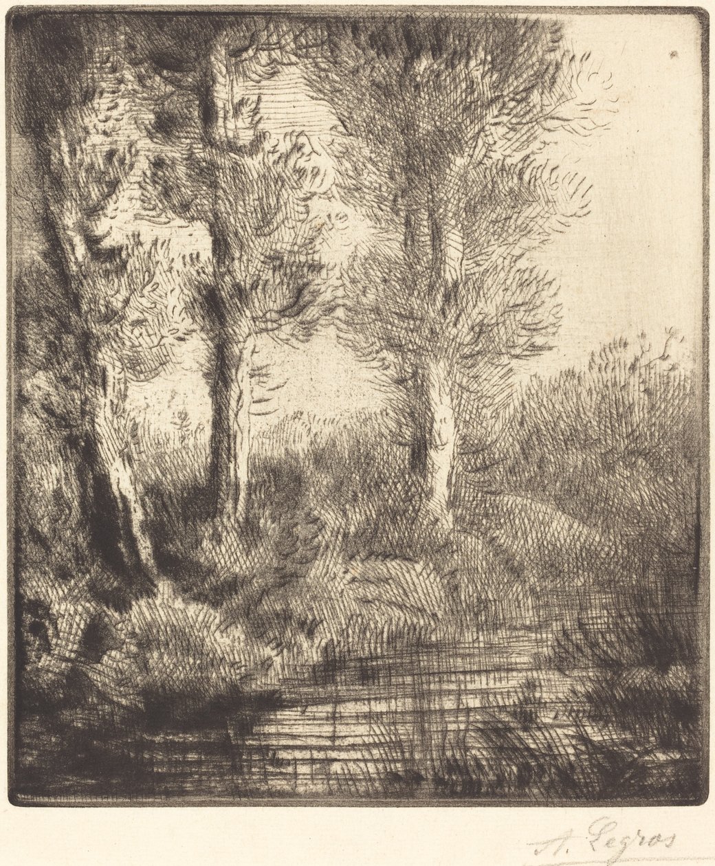 A Saint-Pre Rive du Saint-Pre partjai. alkotó: Alphonse Legros