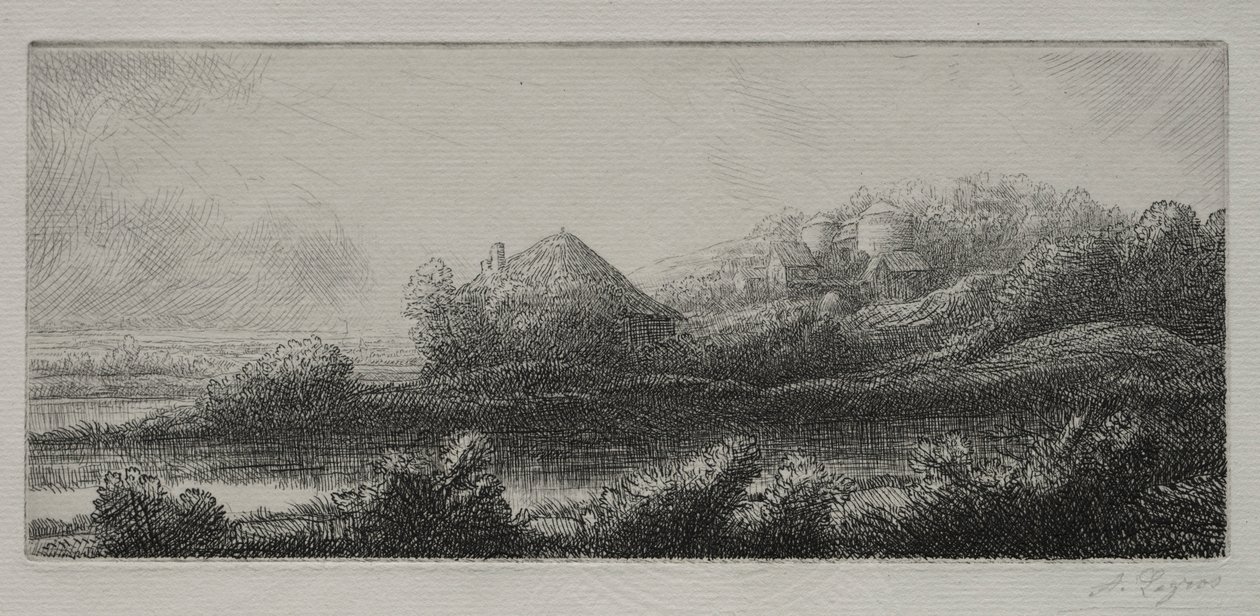 Ház a mocsárban. alkotó: Alphonse Legros