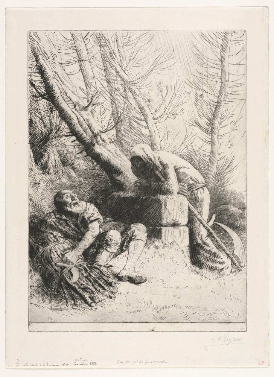 A Halál és a Favágó, 1881. alkotó: Alphonse Legros