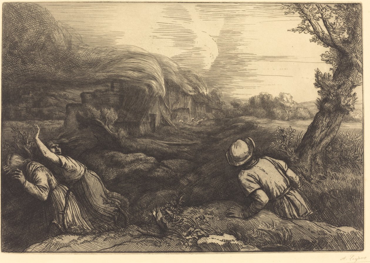Tűz a Hamletben A tűz a faluban. alkotó: Alphonse Legros