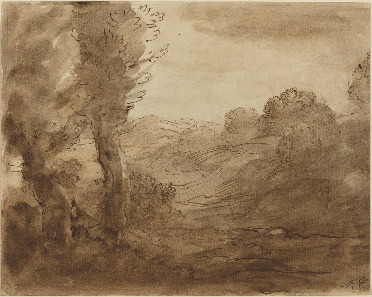 Gyalogút Burgundiában. alkotó: Alphonse Legros
