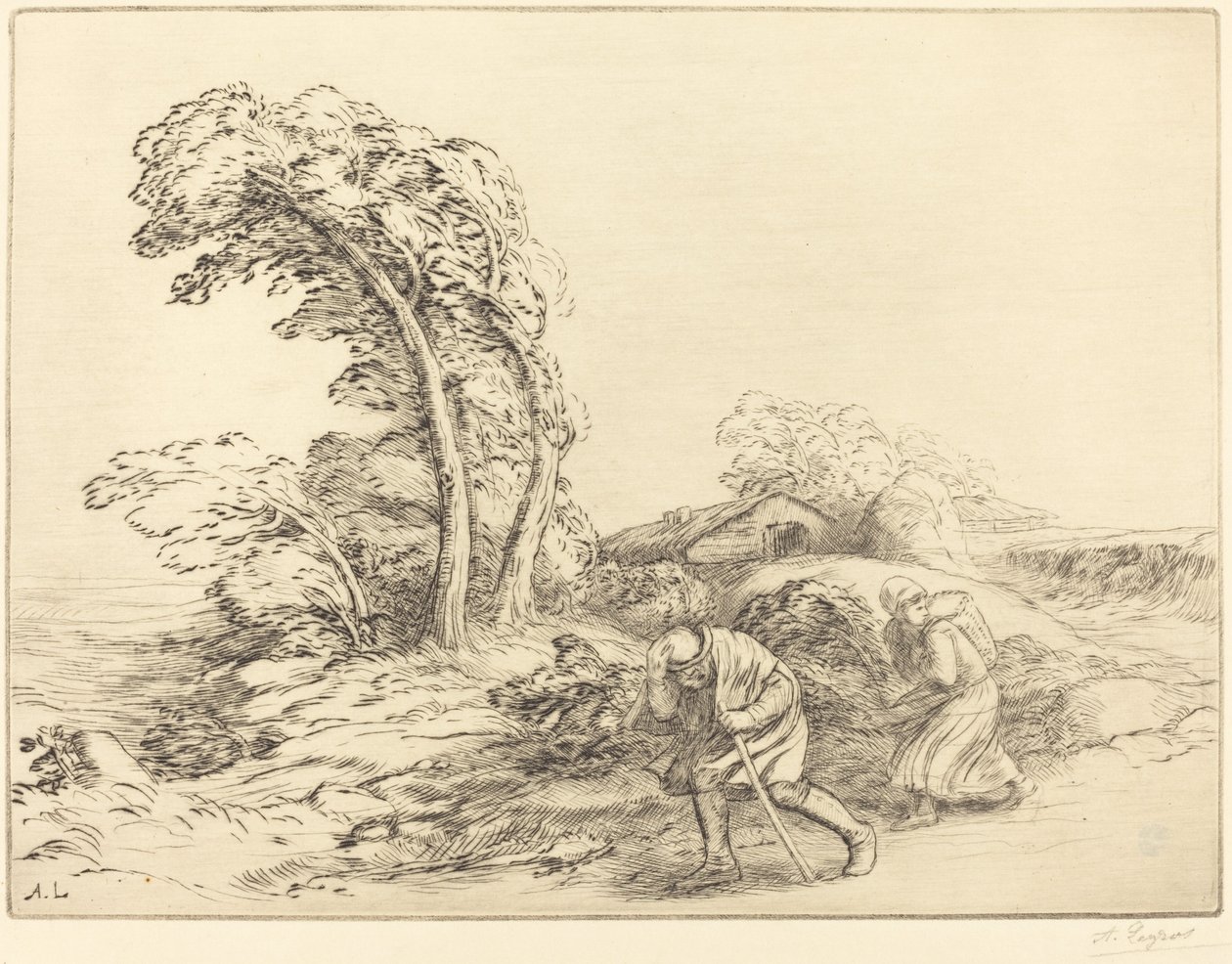 Gust of Wind Egy széllökés. alkotó: Alphonse Legros