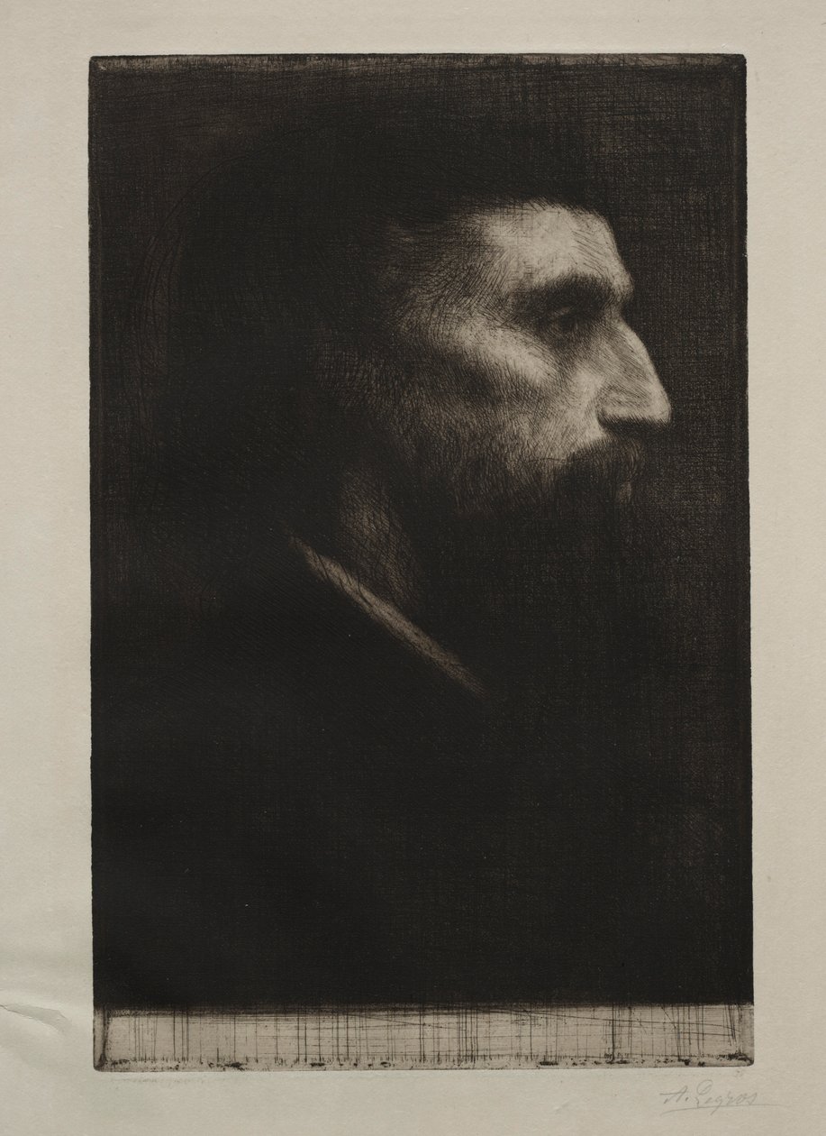 Egy ember feje. alkotó: Alphonse Legros