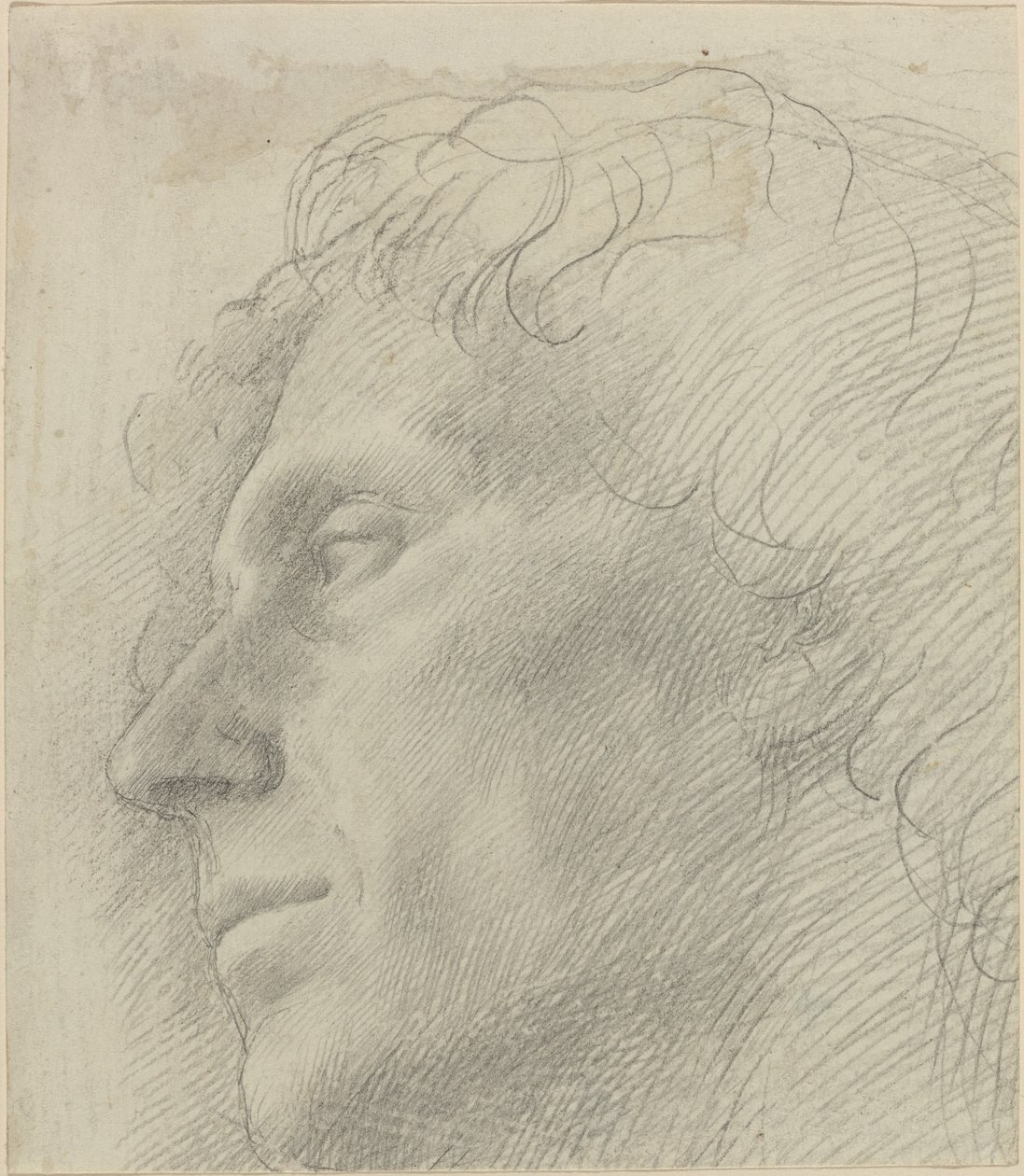 Balra néző férfi feje. alkotó: Alphonse Legros