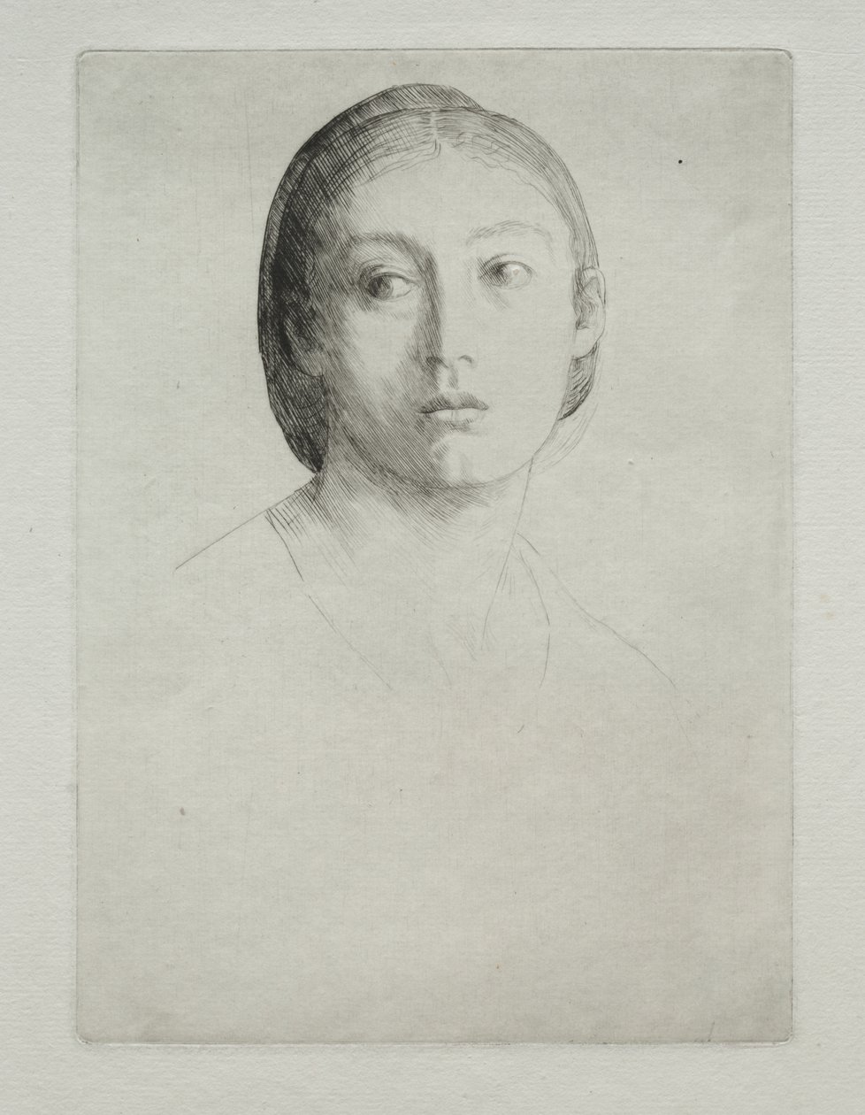 Egy fiatal lány feje alkotó: Alphonse Legros