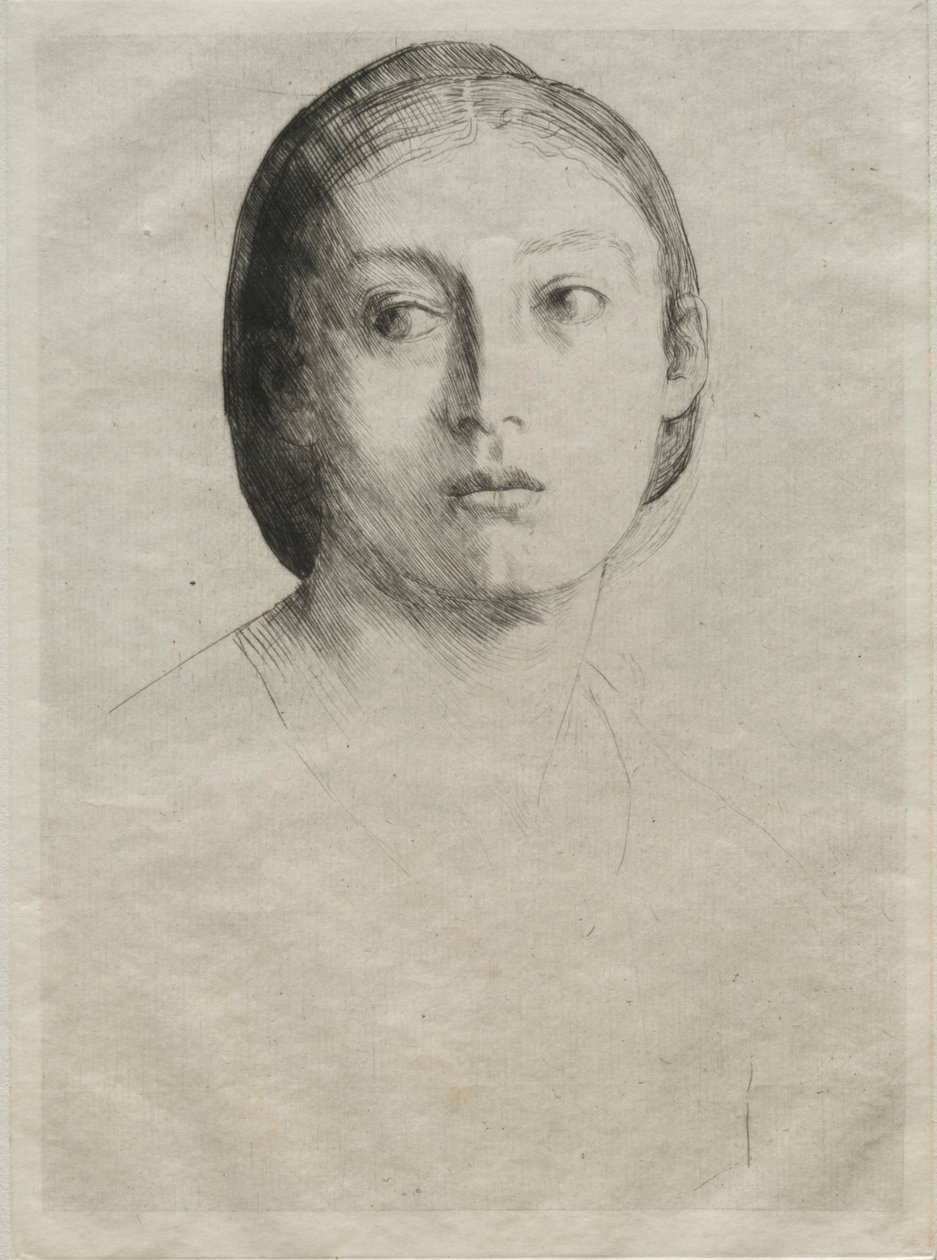 Egy fiatal lány feje. alkotó: Alphonse Legros