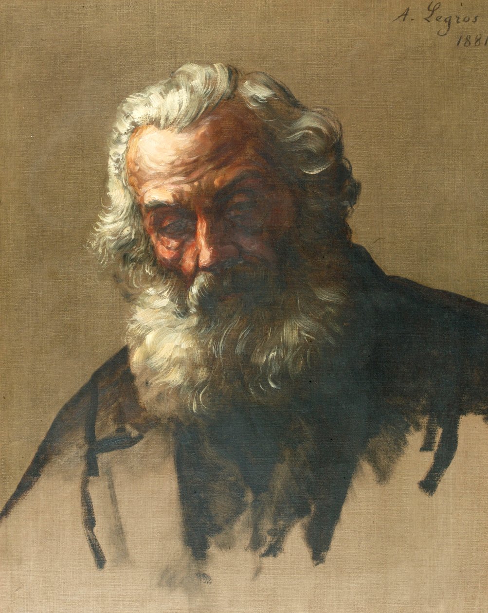 Egy öregember feje alkotó: Alphonse Legros