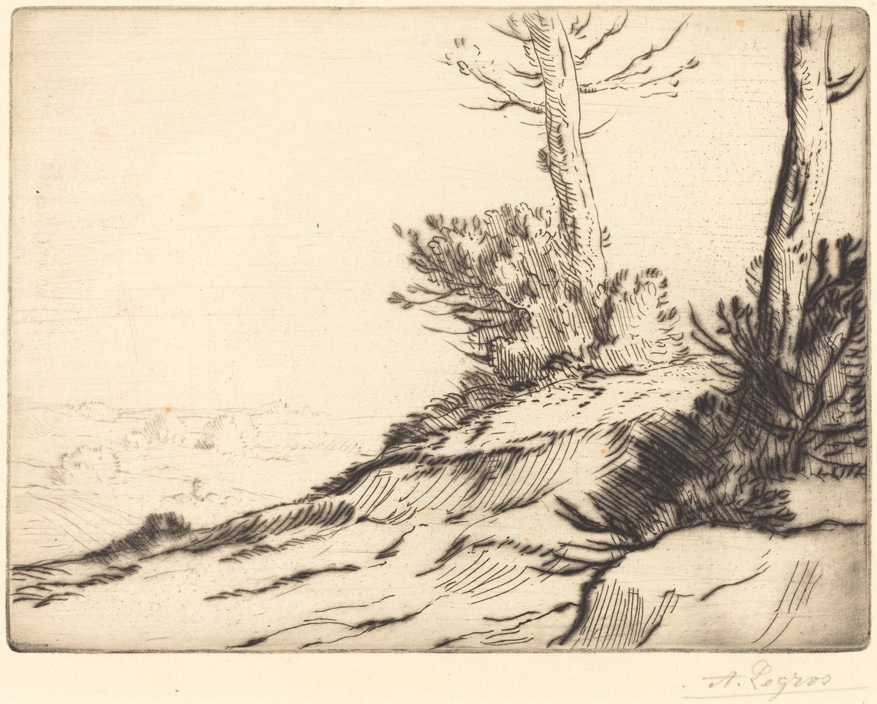 Domb bokrokkal (La butte aux broussailles) alkotó: Alphonse Legros