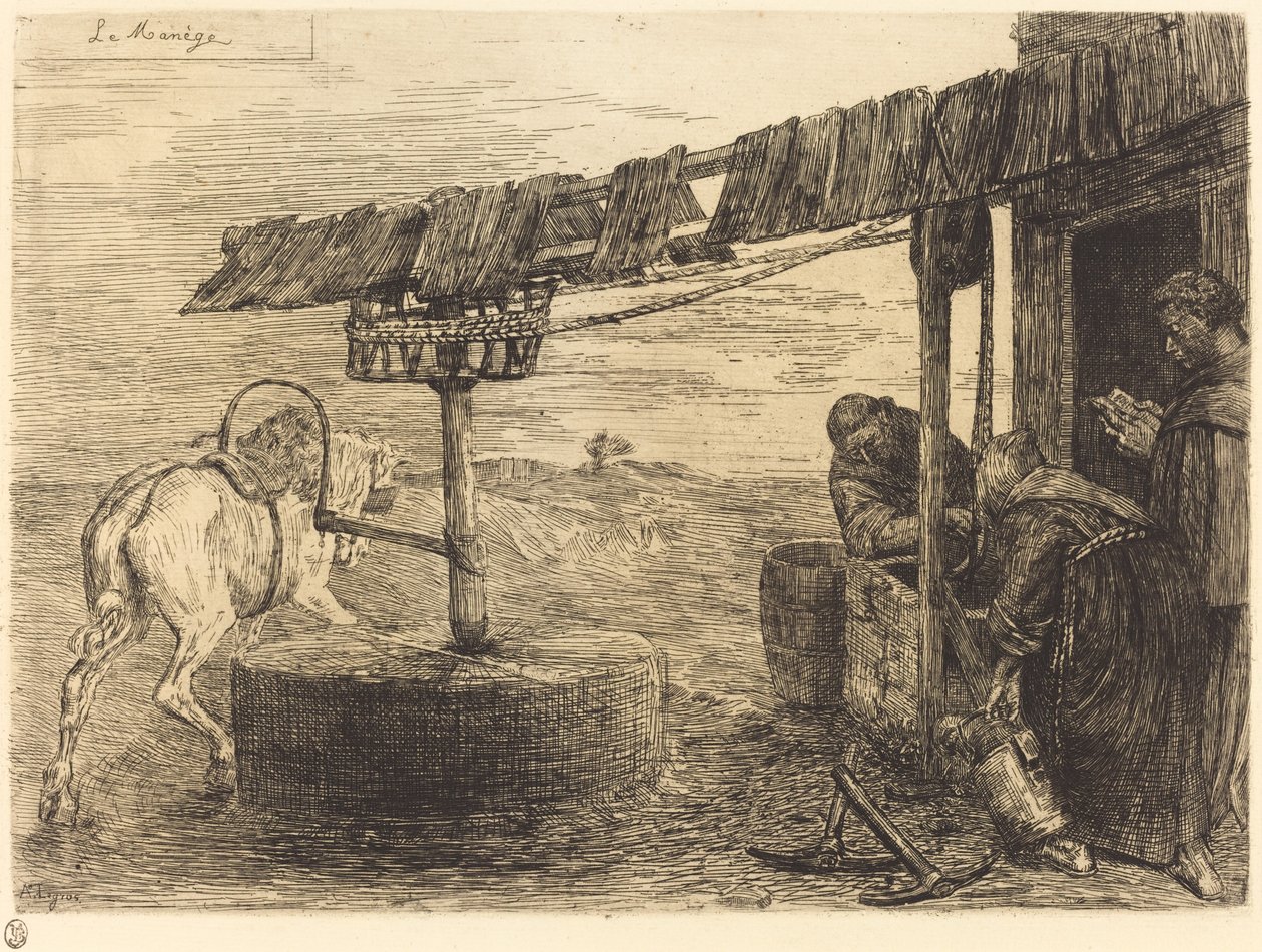 Ló által hajtott Mill Le manézs. alkotó: Alphonse Legros