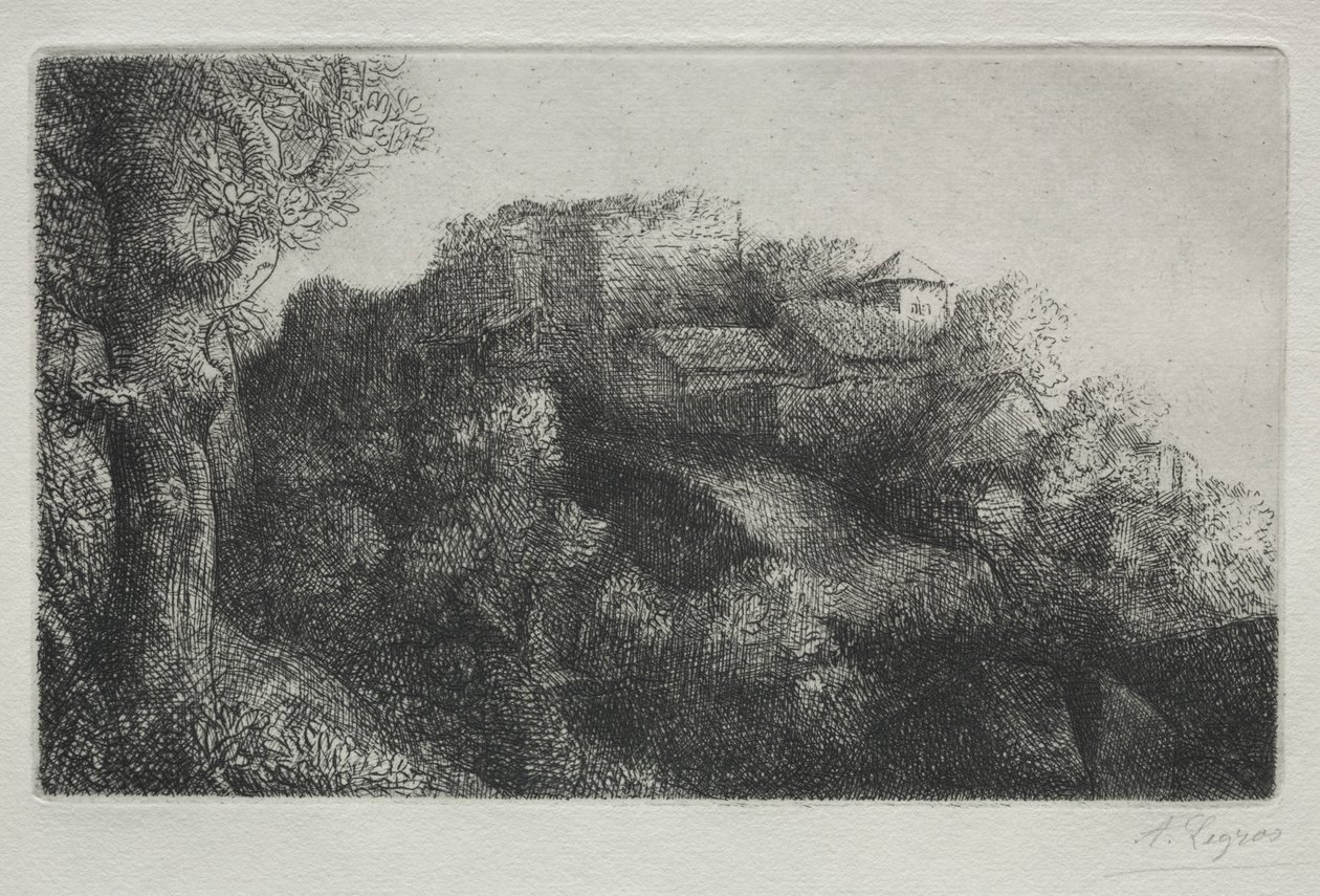 Táj (épületekkel) alkotó: Alphonse Legros