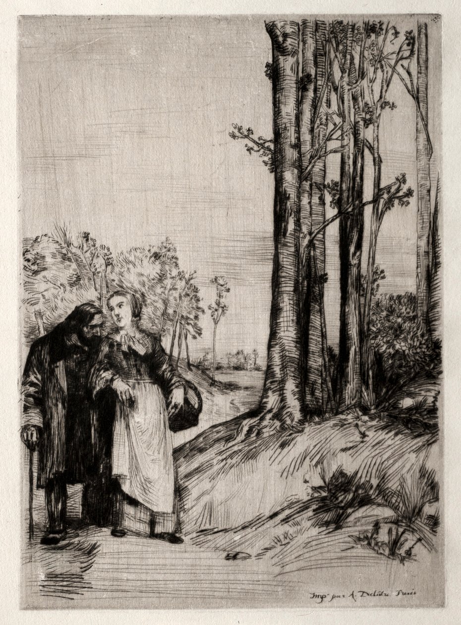 A lábadozó sétánya, c. 1861. alkotó: Alphonse Legros