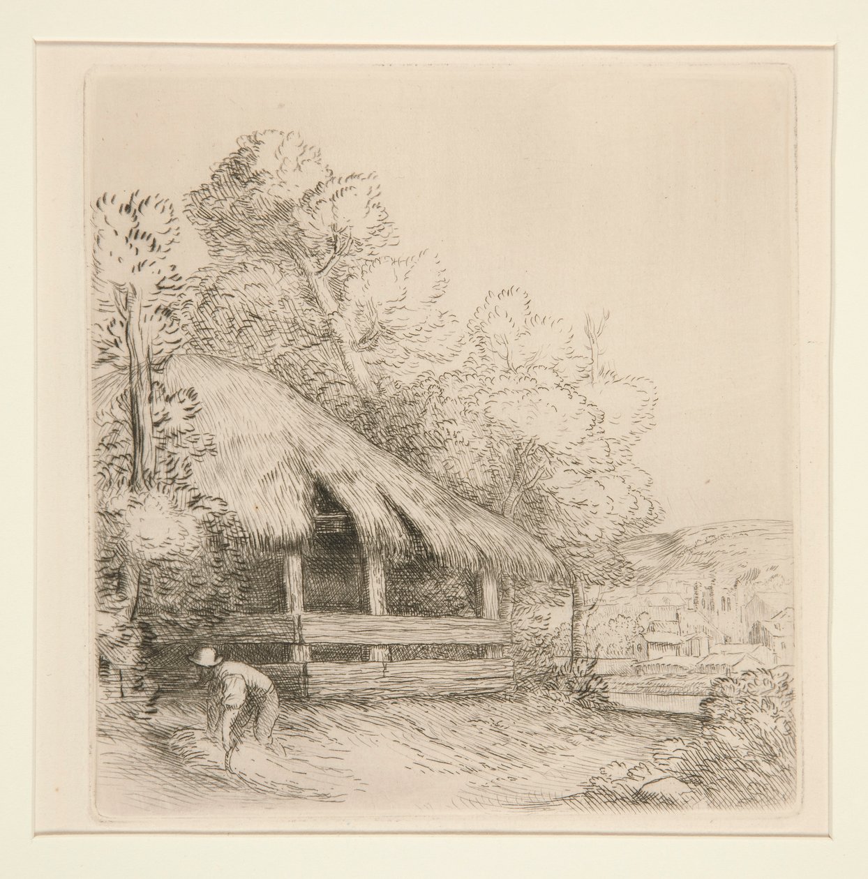 Le petit hangar (A kis fészer) alkotó: Alphonse Legros