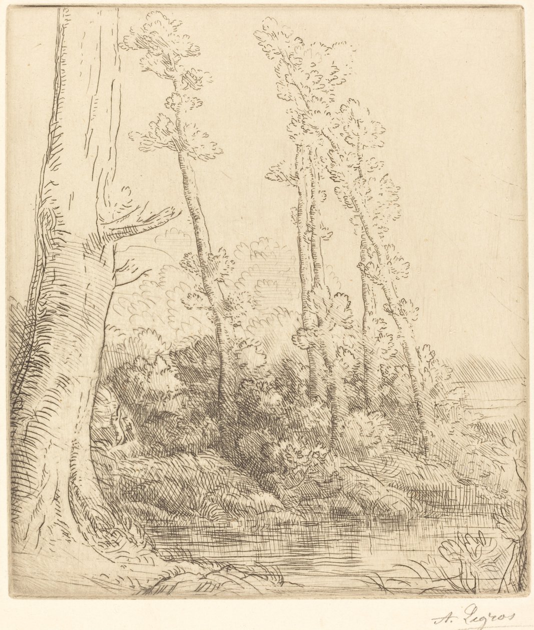 Kis Pond La petite mare. alkotó: Alphonse Legros