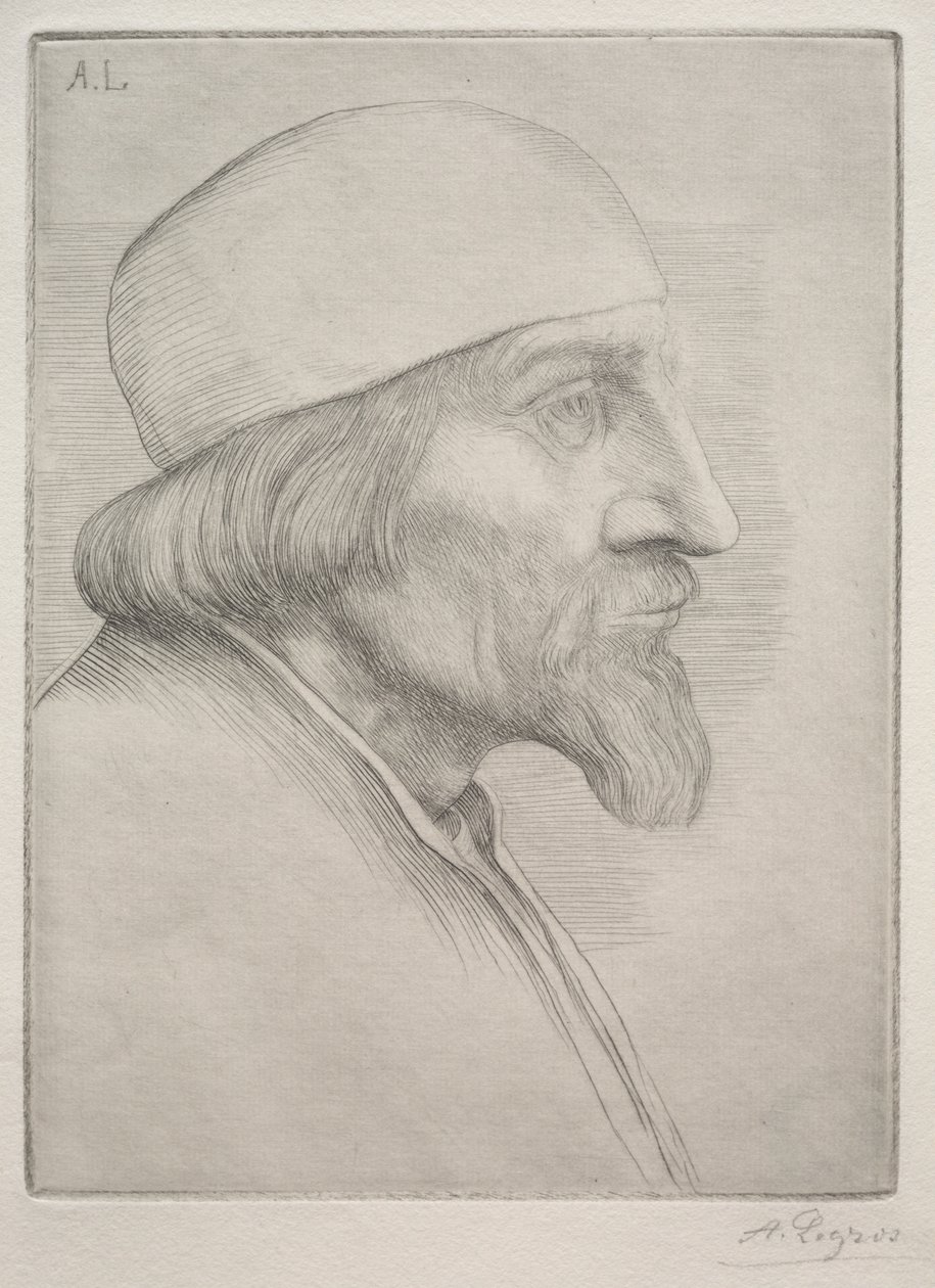 Férfi koponyasapkás. alkotó: Alphonse Legros