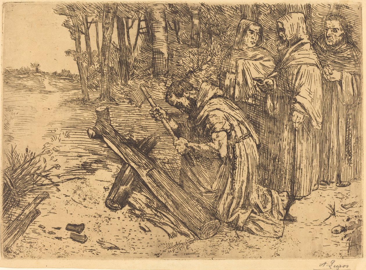 Fát aprító szerzetesek (Les moines bucherons) alkotó: Alphonse Legros