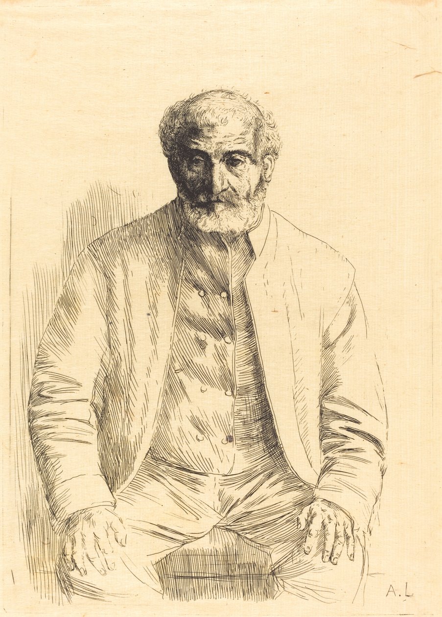 Öreg ember ült, Vieillard assis. alkotó: Alphonse Legros