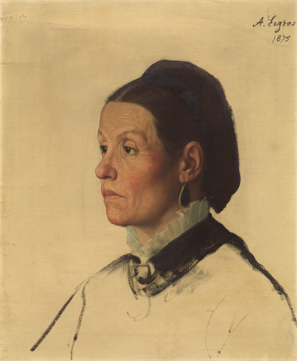 Női portré, 1875. alkotó: Alphonse Legros