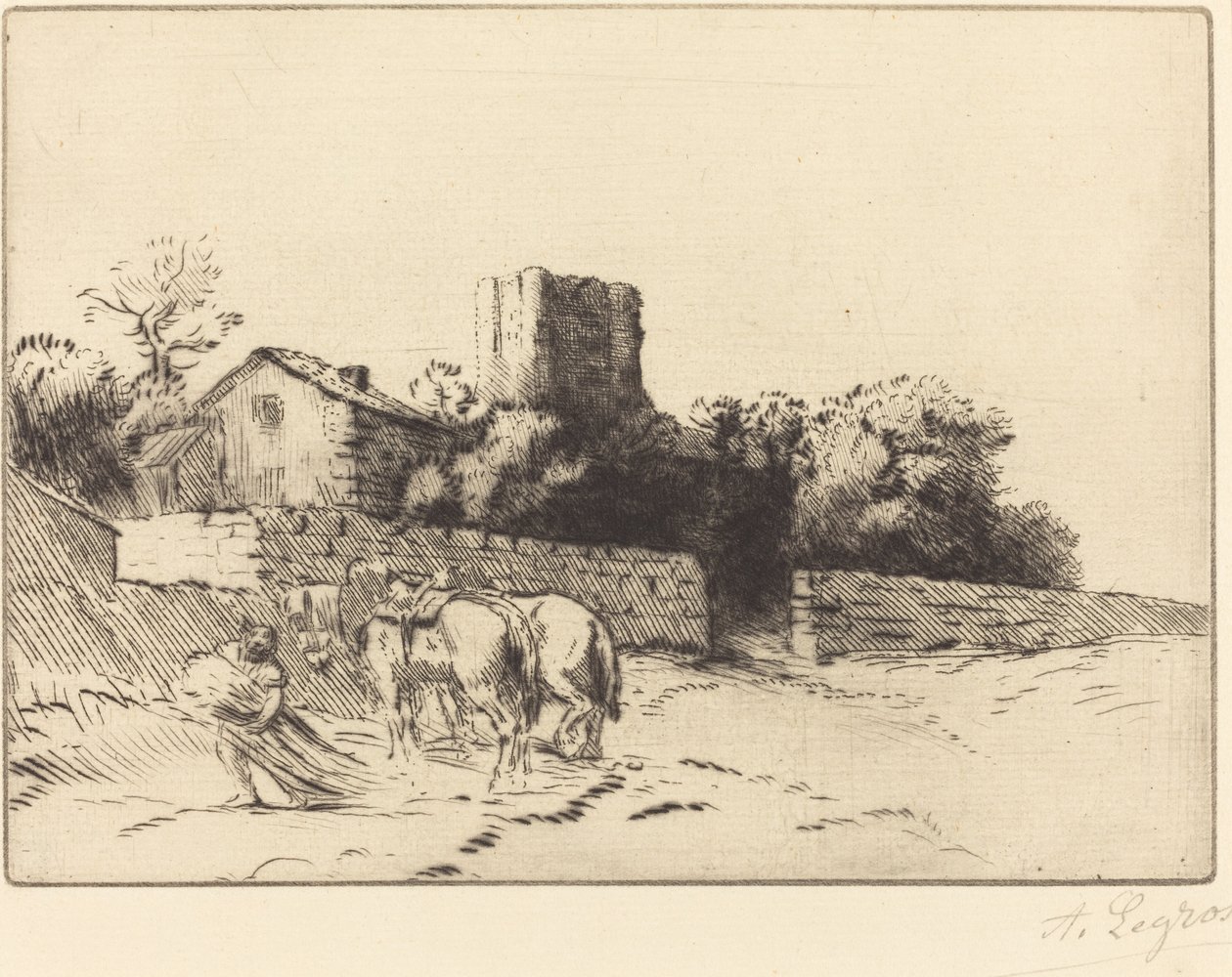 Rectory Wall Le mur du presbytere. alkotó: Alphonse Legros