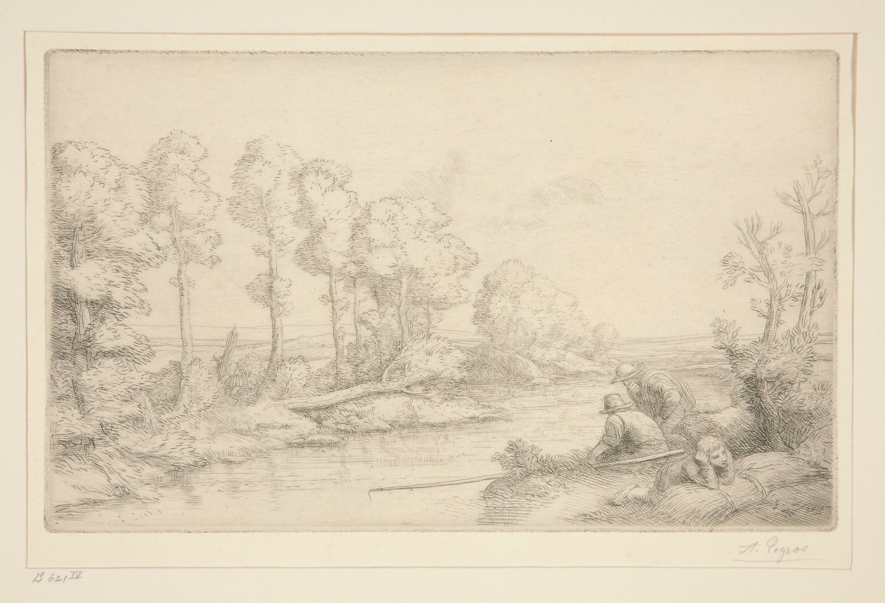 Pihenés a folyó mellett alkotó: Alphonse Legros