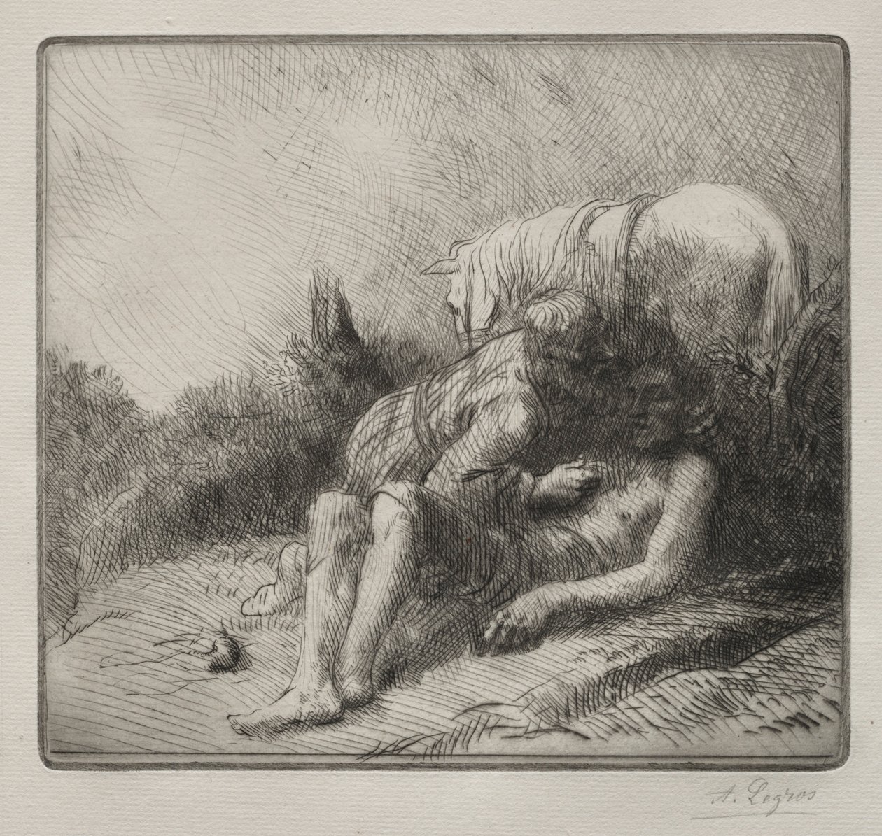Az irgalmas szamaritánus. alkotó: Alphonse Legros