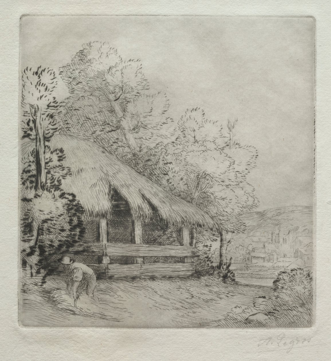 A kis fészer (Le Petit Hangar) alkotó: Alphonse Legros