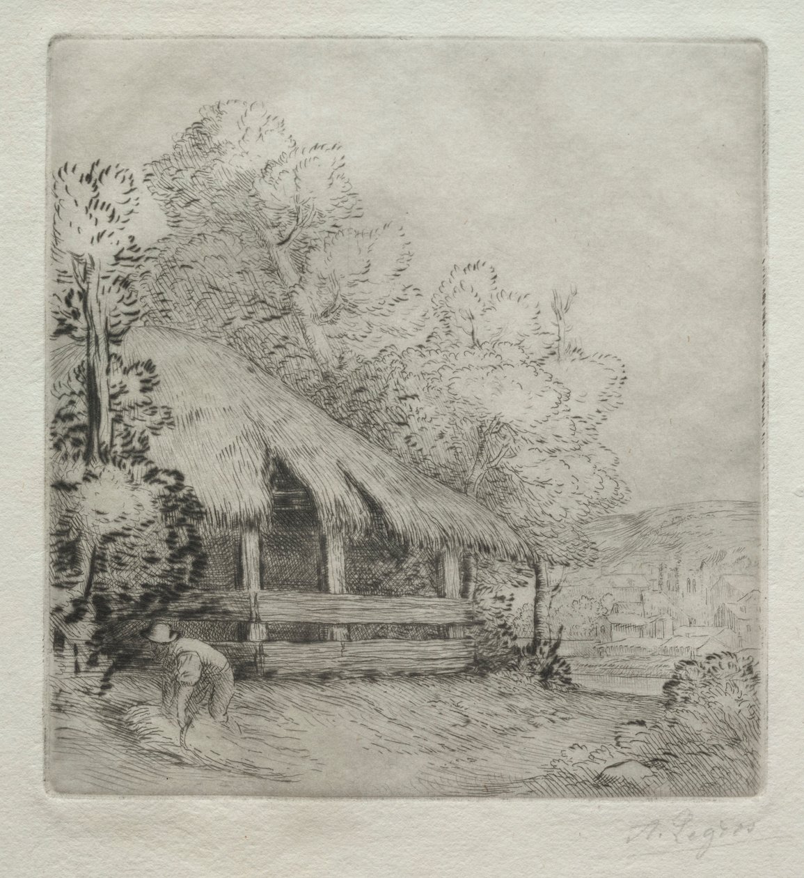 A kis fészer Le Petit Hangár. alkotó: Alphonse Legros