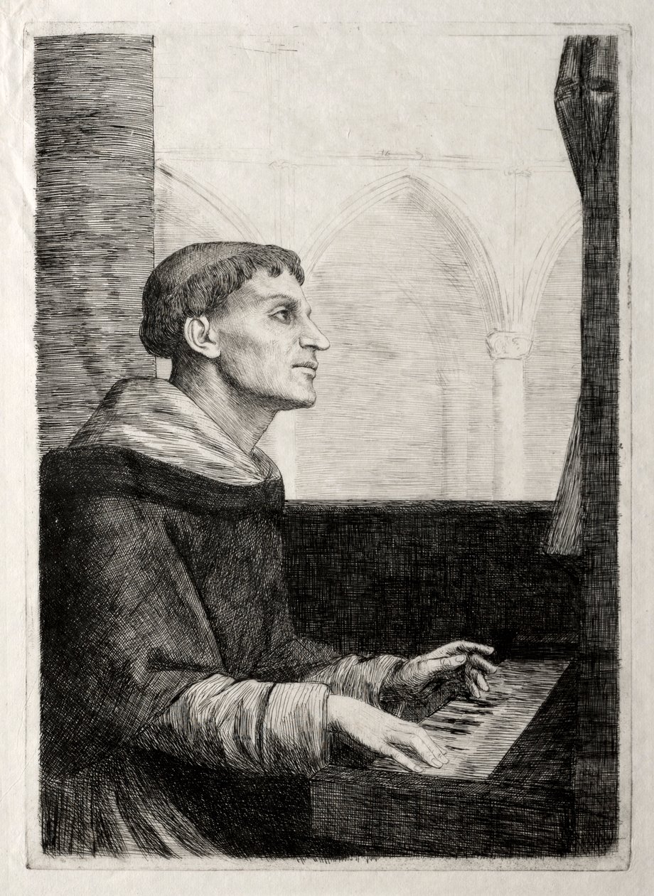 A szerzetes az orgonánál. alkotó: Alphonse Legros