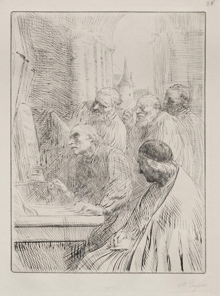 A szerzetesek a templomban alkotó: Alphonse Legros