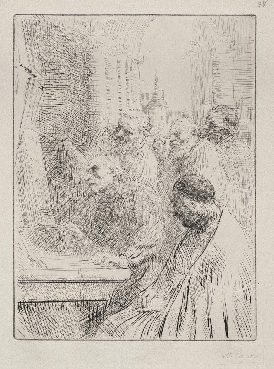 A szerzetesek a templomban. alkotó: Alphonse Legros