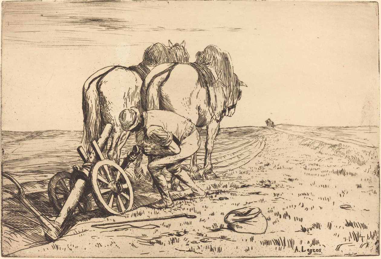 A Plough La charrue. alkotó: Alphonse Legros
