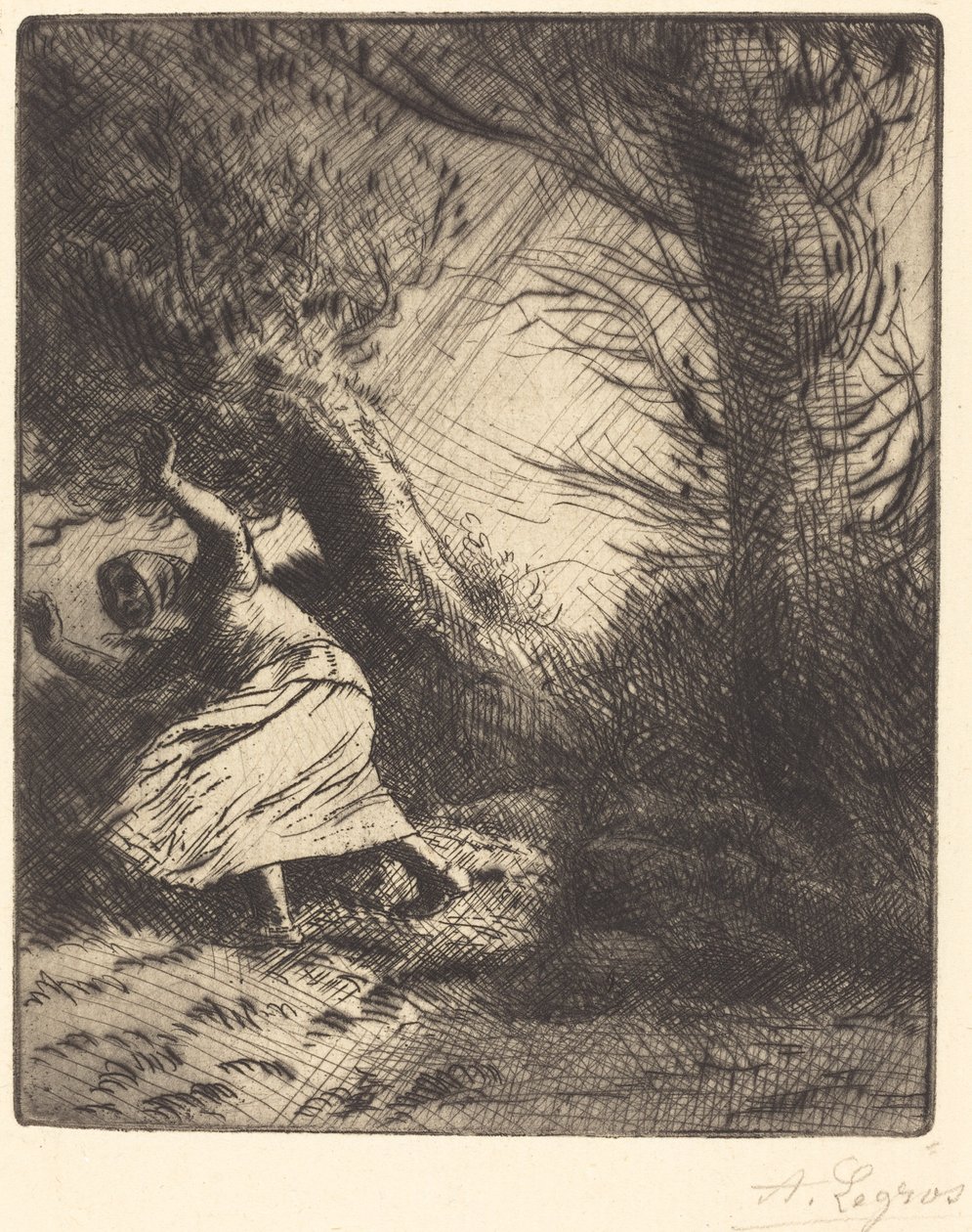 Mennydörgés (Egy villám) alkotó: Alphonse Legros