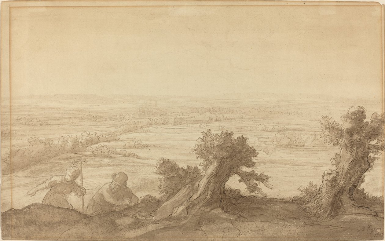 Kilátás sík vidékre, 1906. alkotó: Alphonse Legros