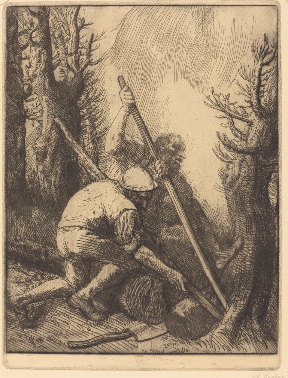 Favágók, 3. lemez Les bucherons. alkotó: Alphonse Legros