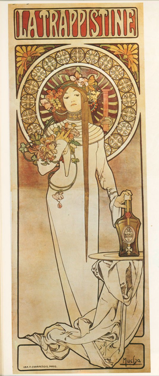 Alphonse Mucha: (litográfia): La Trappistine ... (litográfia) alkotó: Alphonse Marie Mucha