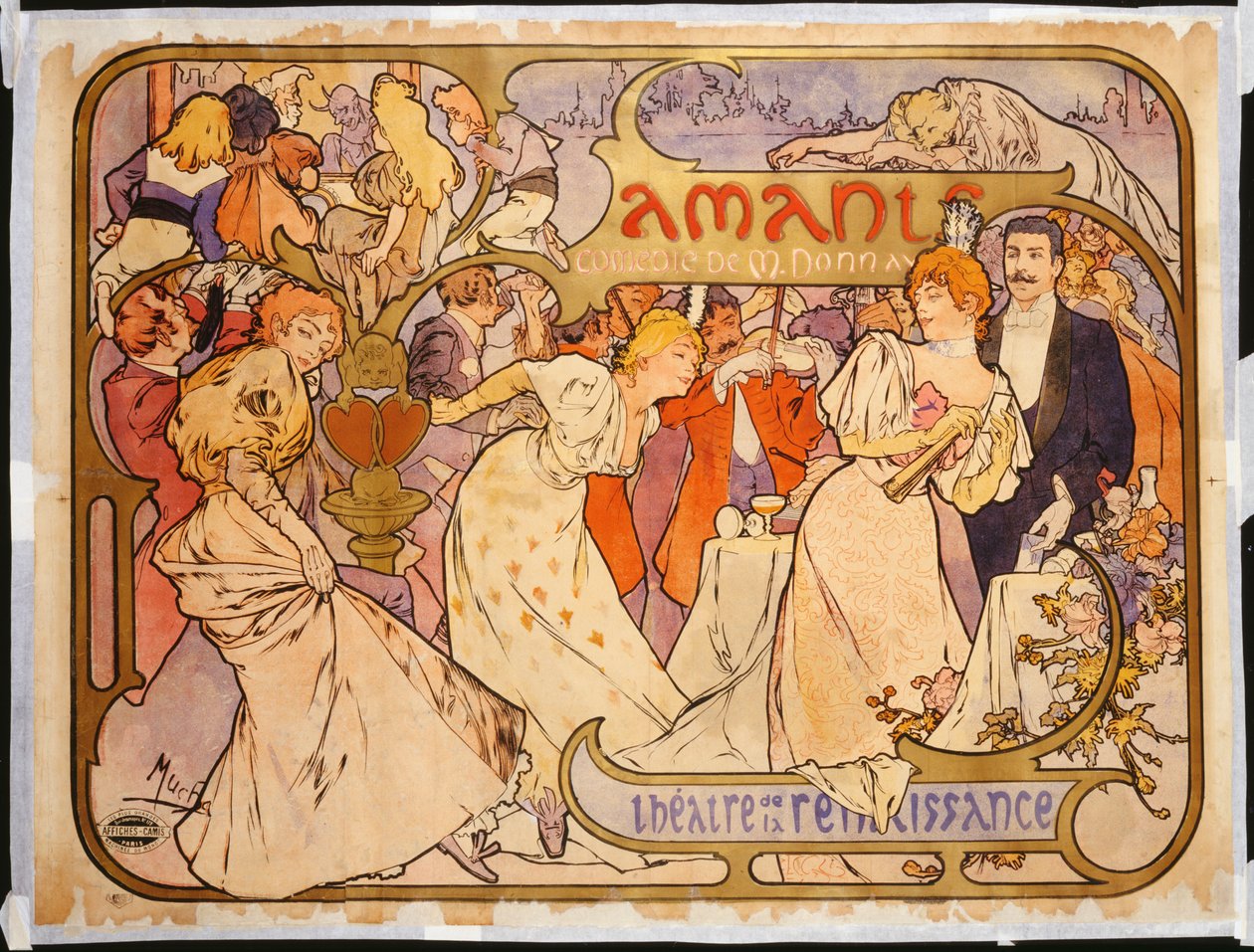 Szerelmesek, 1895 alkotó: Alphonse Mucha