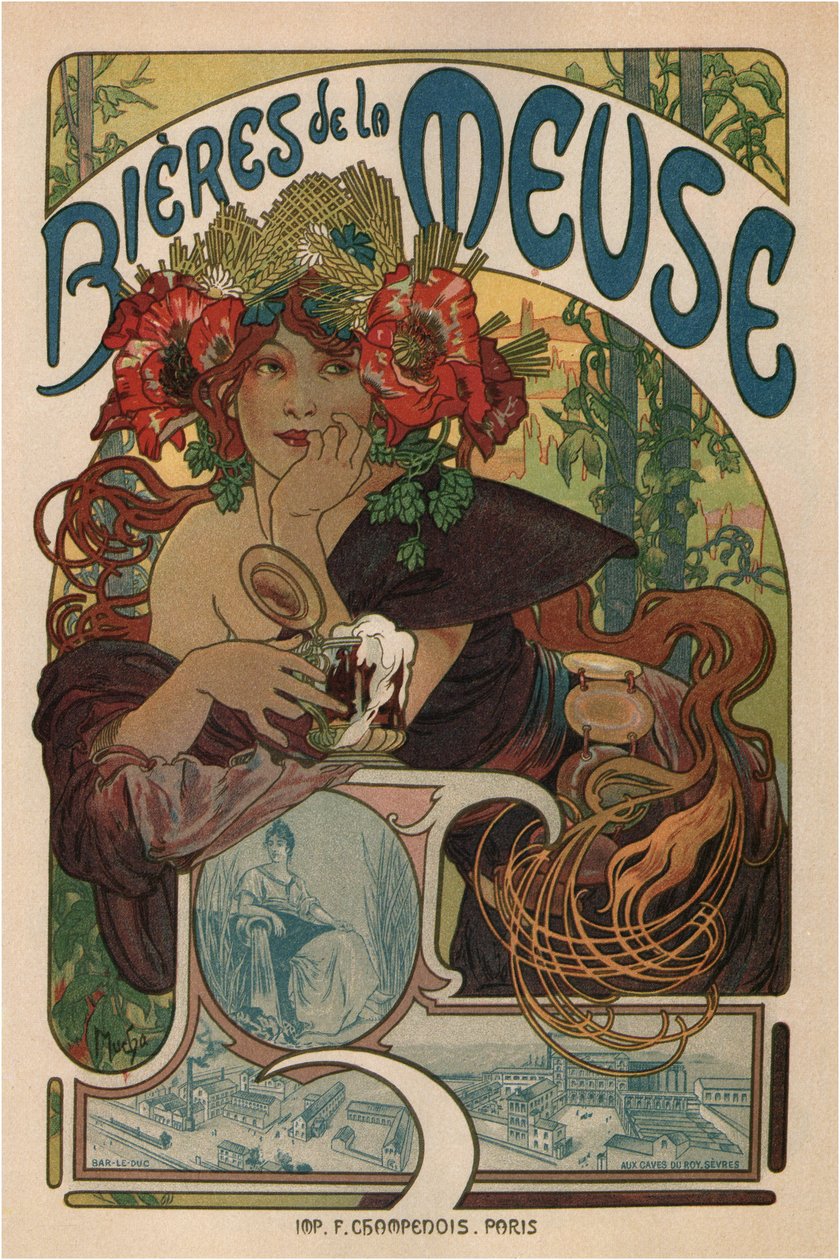 Meuse sörök alkotó: Alphonse Marie Mucha