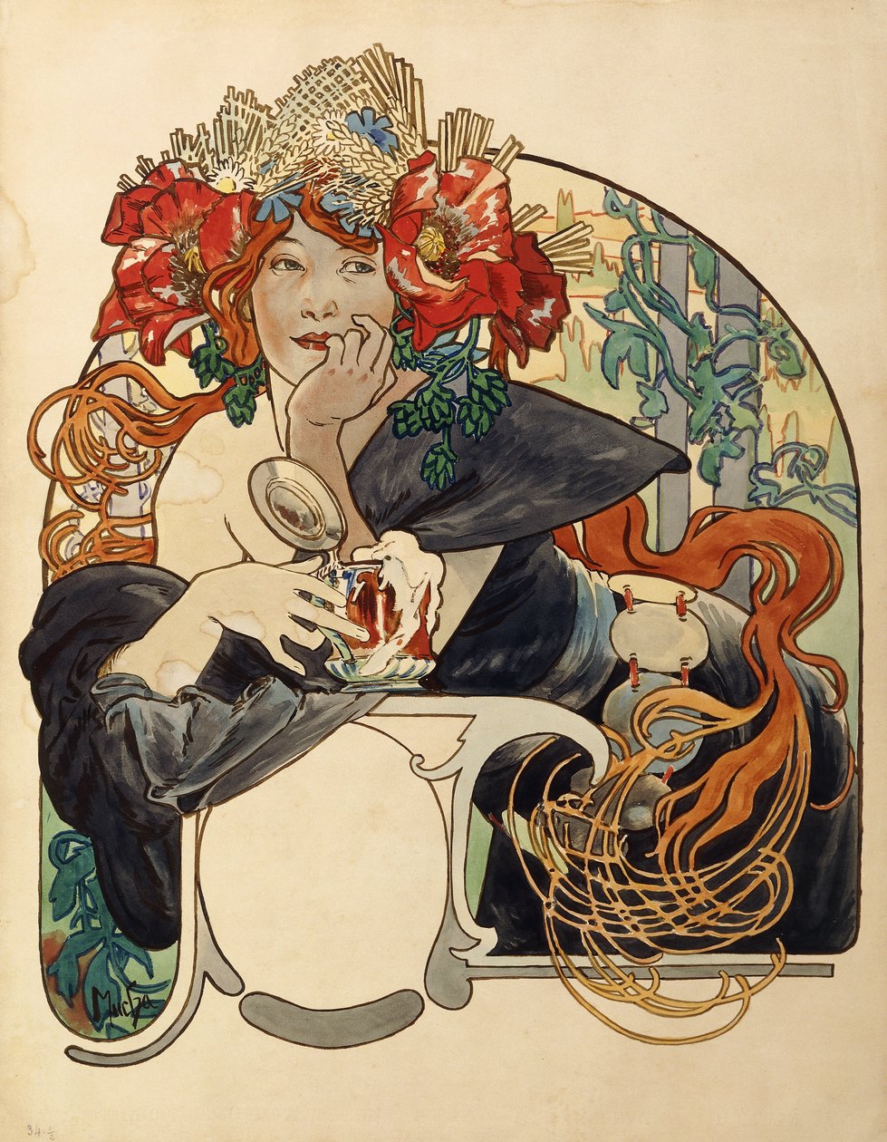 Meuse sör, alkotó: Alphonse Mucha