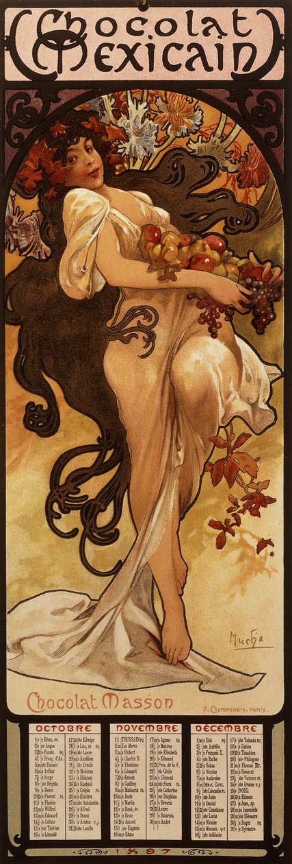 Csokoládé Masson, 1897 alkotó: Alphonse Mucha