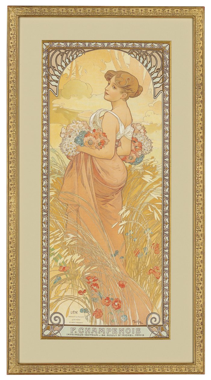 Négy évszak: 1900 nyár alkotó: Alphonse Mucha
