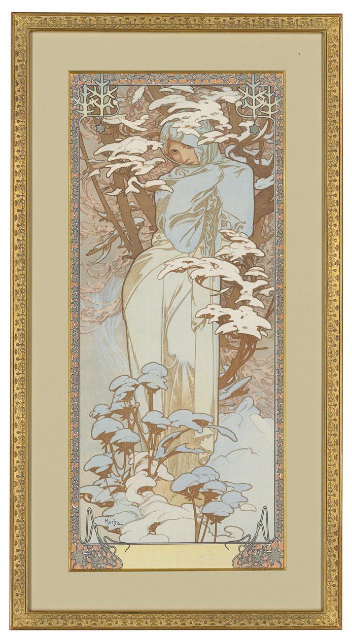Négy évszak: tél, 1900 alkotó: Alphonse Mucha