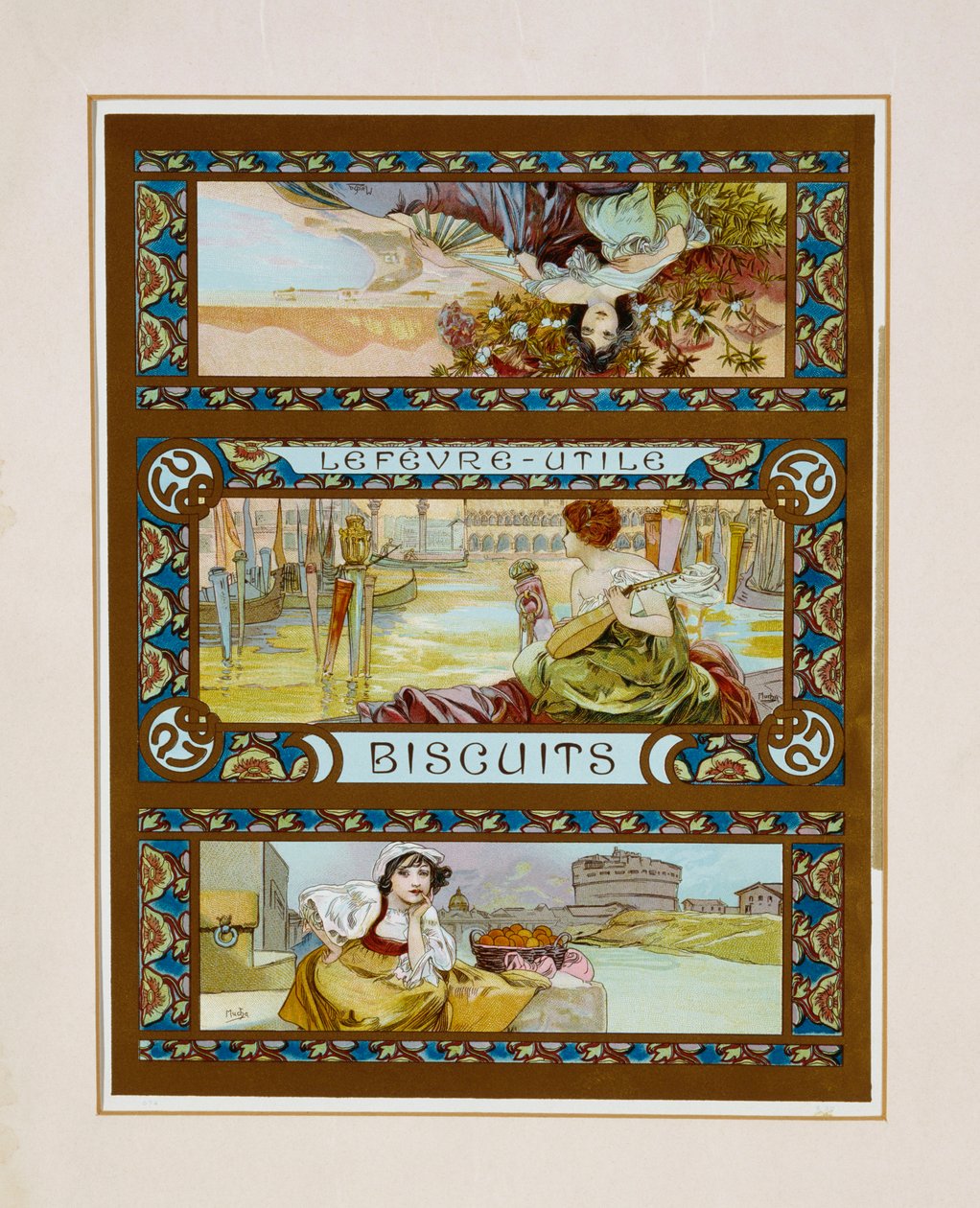 Lefevre-Utile, Cookie-k, 1910 körül alkotó: Alphonse Mucha