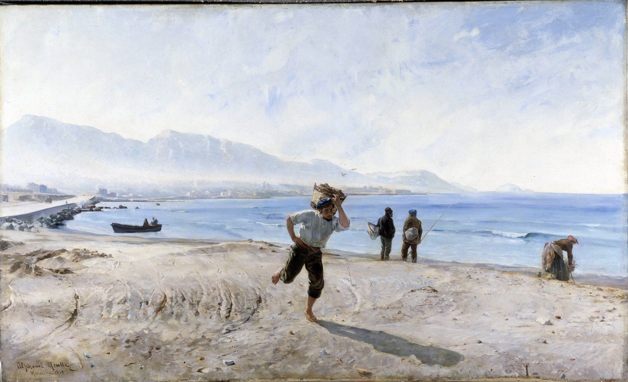 Prado strandja (akvarell) alkotó: Alphonse Moutte